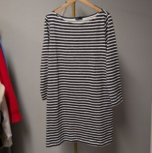 GAP Navy White Striped Shift Dress 100% Cotton Large